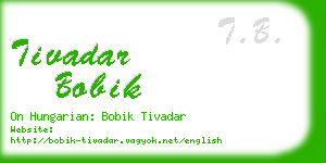 tivadar bobik business card